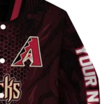 personalized arizona diamondbacks hexagon mesh red black varsity jacket best selling