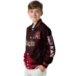 personalized arizona diamondbacks hexagon mesh red black varsity jacket best selling