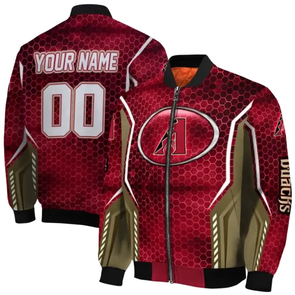 personalized arizona diamondbacks power plate red bomber jacket fashion forward.webp