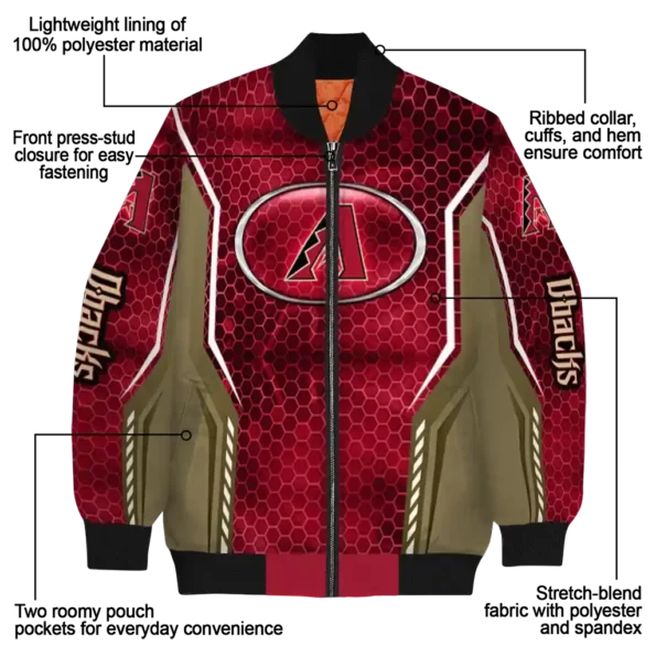 personalized arizona diamondbacks power plate red bomber jacket new arrival.webp