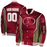 personalized arizona diamondbacks power plate red varsity jacket best selling