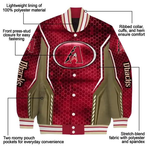 personalized arizona diamondbacks power plate red varsity jacket new arrival