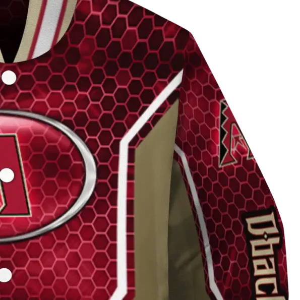 personalized arizona diamondbacks power plate red varsity jacket premium grade