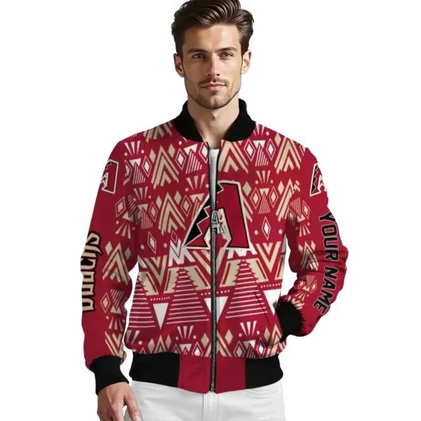 personalized arizona diamondbacks pyramid shapes red bomber jacket high quality.webp