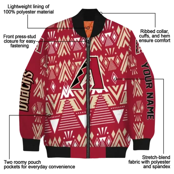 personalized arizona diamondbacks pyramid shapes red bomber jacket new arrival.webp