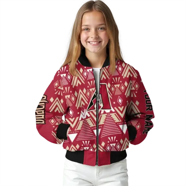 personalized arizona diamondbacks pyramid shapes red bomber jacket top rated.webp