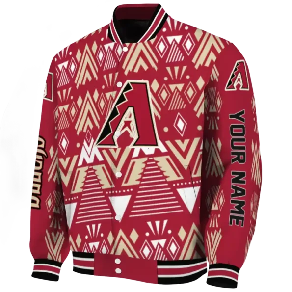 personalized arizona diamondbacks pyramid shapes red varsity jacket best selling