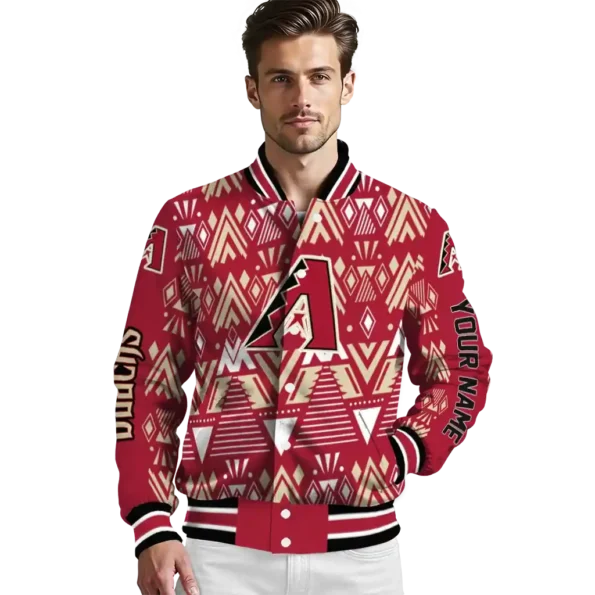 personalized arizona diamondbacks pyramid shapes red varsity jacket high quality