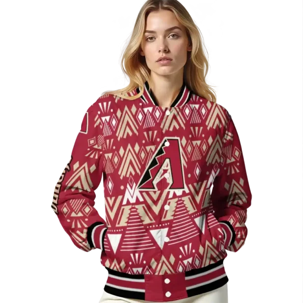 personalized arizona diamondbacks pyramid shapes red varsity jacket latest model