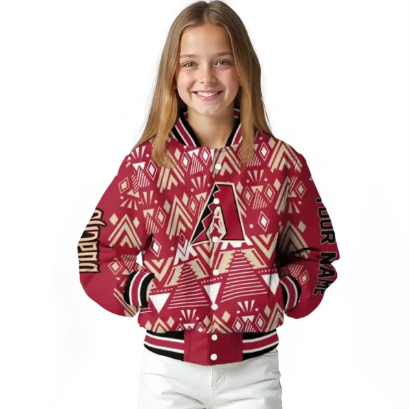 personalized arizona diamondbacks pyramid shapes red varsity jacket top rated