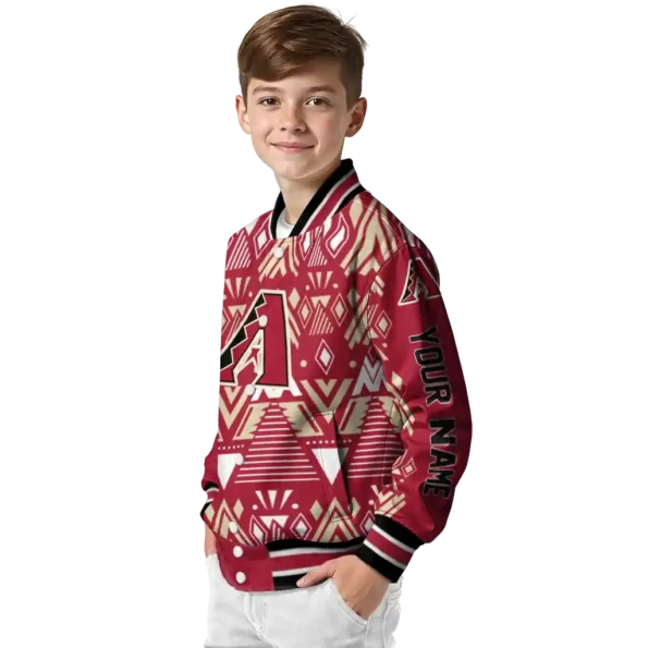 personalized arizona diamondbacks pyramid shapes red varsity jacket trendy