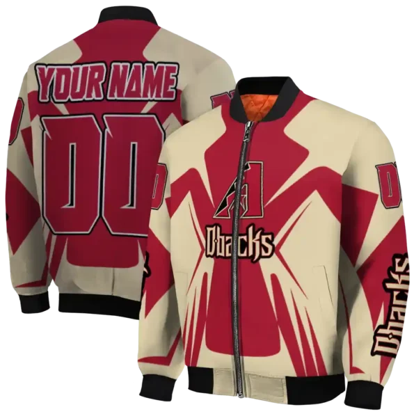 personalized arizona diamondbacks spider mark red black crocs bomber jacket fashion forward.webp