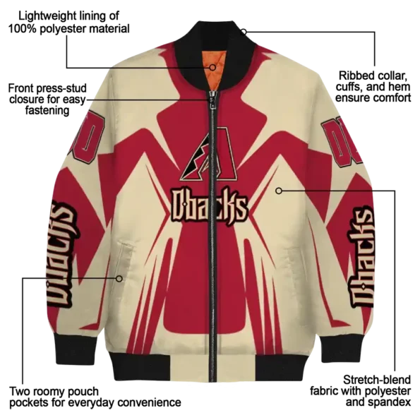 personalized arizona diamondbacks spider mark red black crocs bomber jacket new arrival.webp