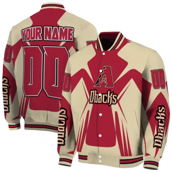 personalized arizona diamondbacks spider mark red black crocs varsity jacket fashion forward