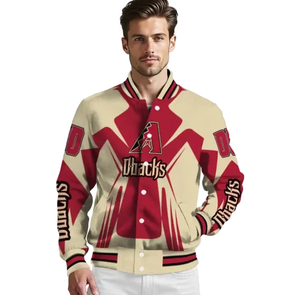 personalized arizona diamondbacks spider mark red black crocs varsity jacket high quality