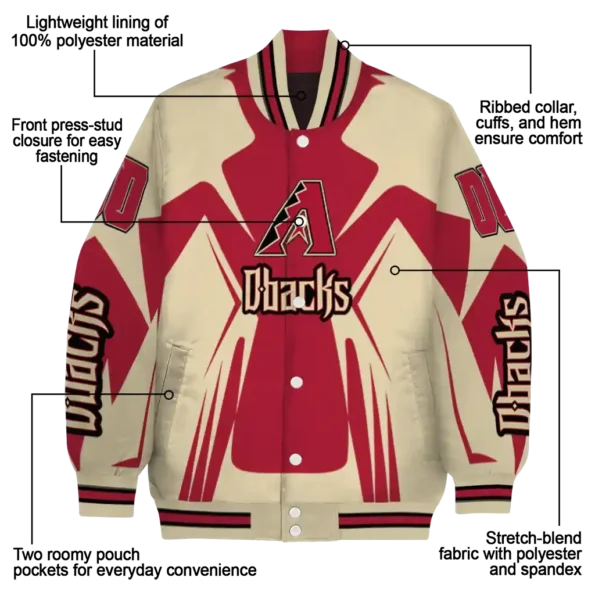 personalized arizona diamondbacks spider mark red black crocs varsity jacket new arrival