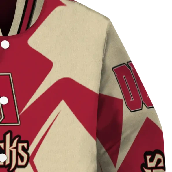 personalized arizona diamondbacks spider mark red black crocs varsity jacket premium grade