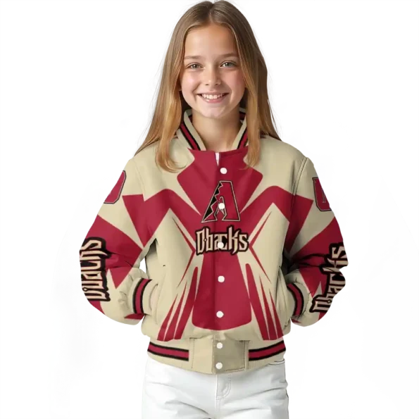 personalized arizona diamondbacks spider mark red black crocs varsity jacket top rated