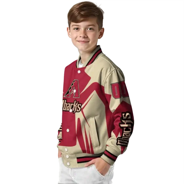 personalized arizona diamondbacks spider mark red black crocs varsity jacket trendy