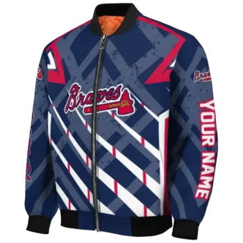 personalized atlanta braves chevron angles navy bomber jacket best selling