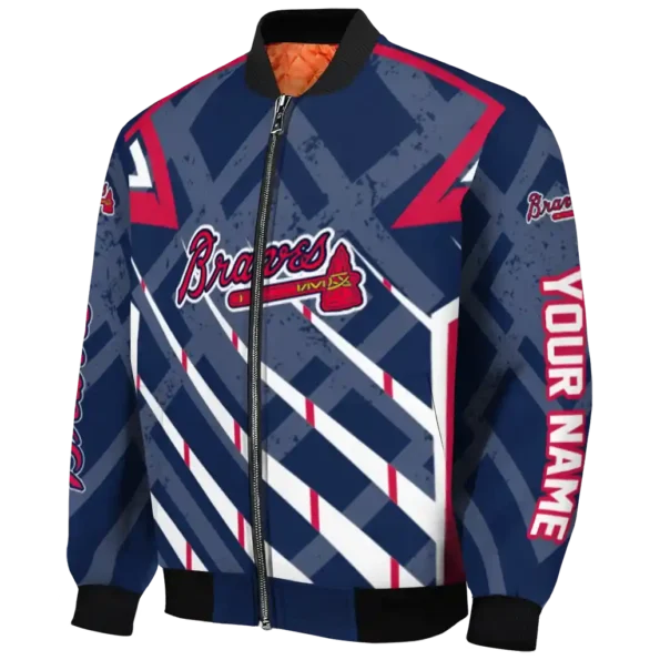 personalized atlanta braves chevron angles navy bomber jacket best selling