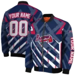 personalized atlanta braves chevron angles navy bomber jacket best selling