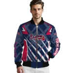 personalized atlanta braves chevron angles navy bomber jacket best selling