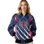 personalized atlanta braves chevron angles navy bomber jacket best selling