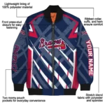 personalized atlanta braves chevron angles navy bomber jacket best selling