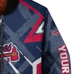 personalized atlanta braves chevron angles navy bomber jacket best selling