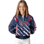 personalized atlanta braves chevron angles navy bomber jacket best selling
