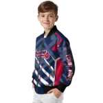 personalized atlanta braves chevron angles navy bomber jacket best selling