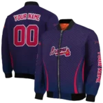 personalized atlanta braves chevron arrow navy bomber jacket best selling.webp