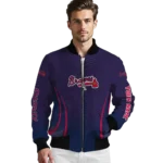 personalized atlanta braves chevron arrow navy bomber jacket best selling.webp