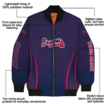 personalized atlanta braves chevron arrow navy bomber jacket best selling.webp