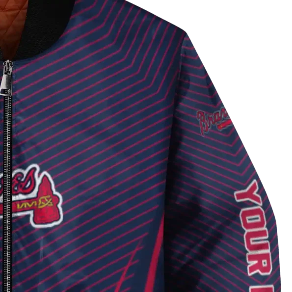 personalized atlanta braves chevron arrow navy bomber jacket premium grade.webp