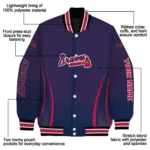 personalized atlanta braves chevron arrow navy varsity jacket best selling