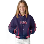 personalized atlanta braves chevron arrow navy varsity jacket best selling