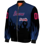 personalized atlanta braves flame border navy black bomber jacket best selling.webp