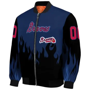 personalized atlanta braves flame border navy black bomber jacket best selling.webp