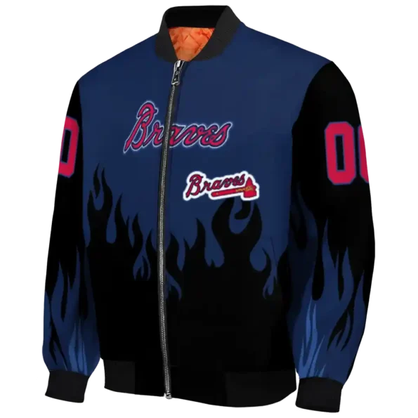 personalized atlanta braves flame border navy black bomber jacket best selling.webp