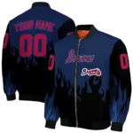 personalized atlanta braves flame border navy black bomber jacket best selling.webp