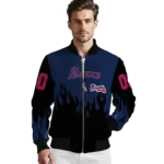 personalized atlanta braves flame border navy black bomber jacket best selling.webp