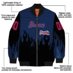 personalized atlanta braves flame border navy black bomber jacket best selling.webp