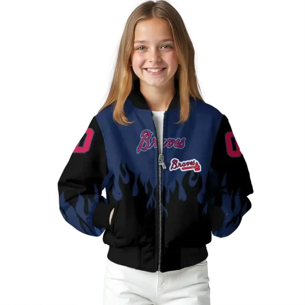 personalized atlanta braves flame border navy black bomber jacket top rated.webp
