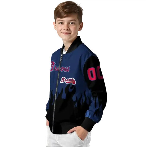 personalized atlanta braves flame border navy black bomber jacket trendy.webp