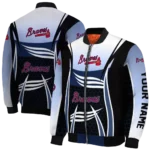 personalized atlanta braves mesh effect navy black bomber jacket best selling