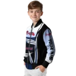 personalized atlanta braves mesh effect navy black bomber jacket best selling