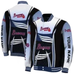 personalized atlanta braves mesh effect navy black varsity jacket best selling
