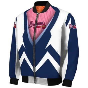 personalized atlanta braves v stripes navy white bomber jacket best selling